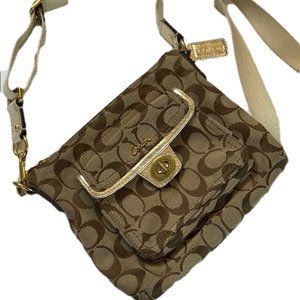 COACH Crossbody Bag Logo Canvas Adjustable Strap